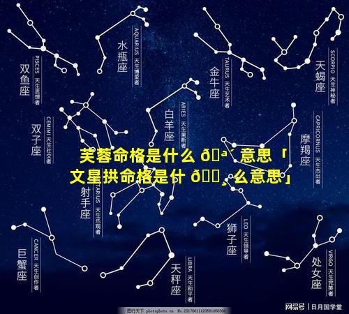 芙蓉命格是什么 🪴 意思「文星拱命格是什 🕸 么意思」